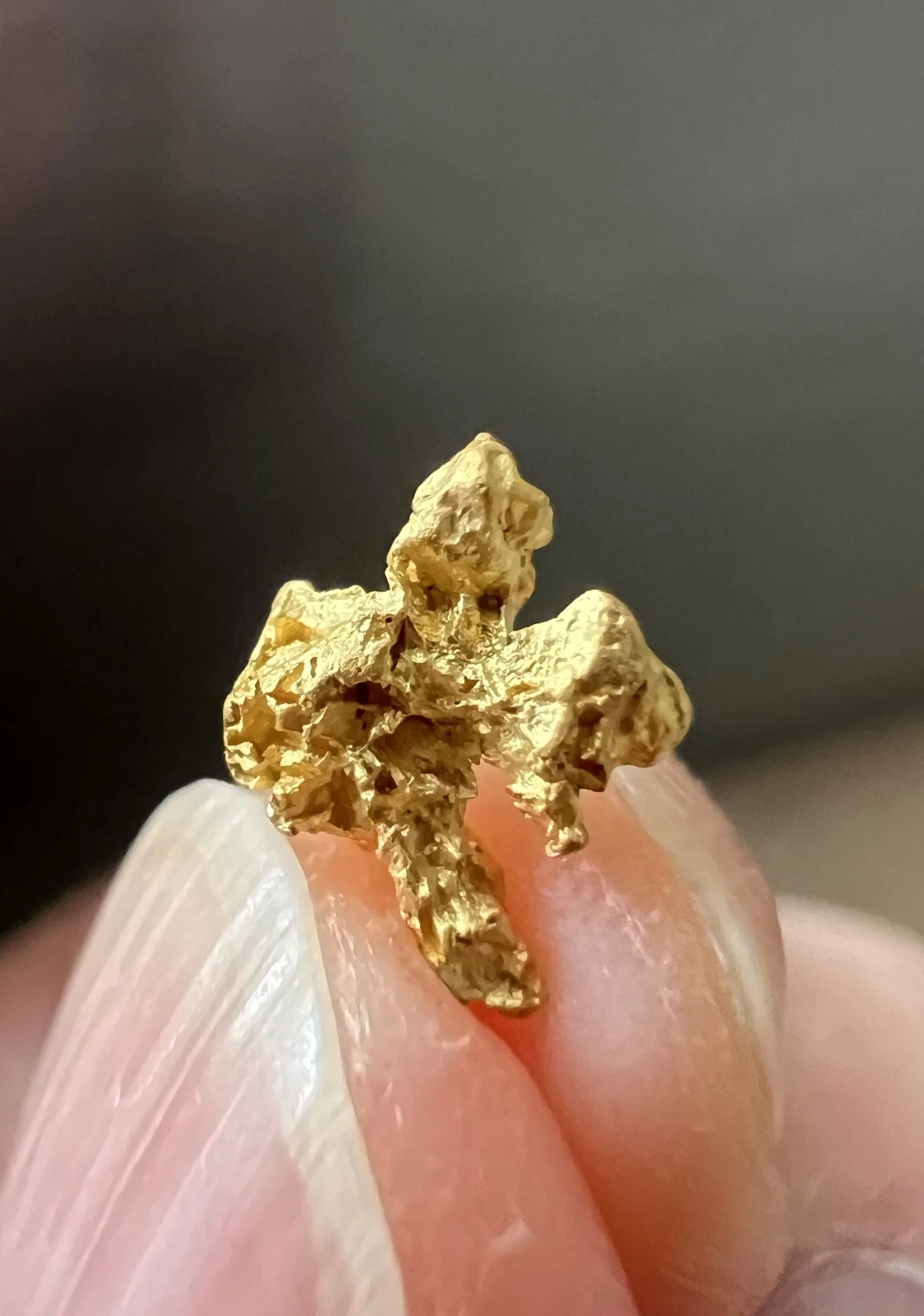 0.54 Grams Australian Natural Gold Nugget - QLD, a gorgeous golden goblin
