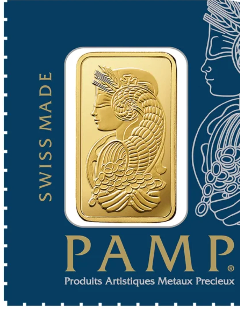 1 Gram PAMP Suisse 9999 Fine Gold Lady Fortuna Prosperity Bar Sealed Assay Card