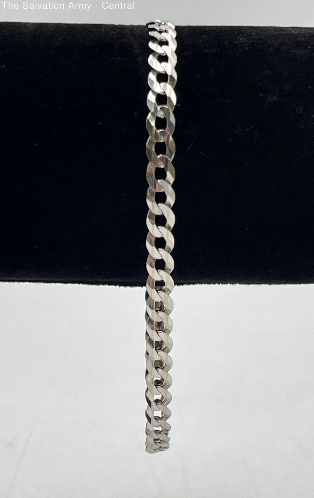 10K White Gold Fine Jewelry Lobster Lock Fashion Link Chain Bracelet 6.67g