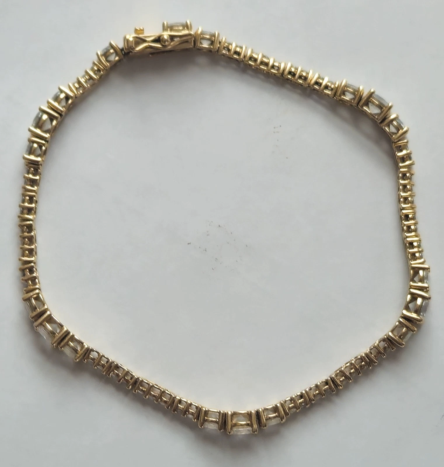 13.4 Grams 14K Gold Bracelet CZ 66 Stones