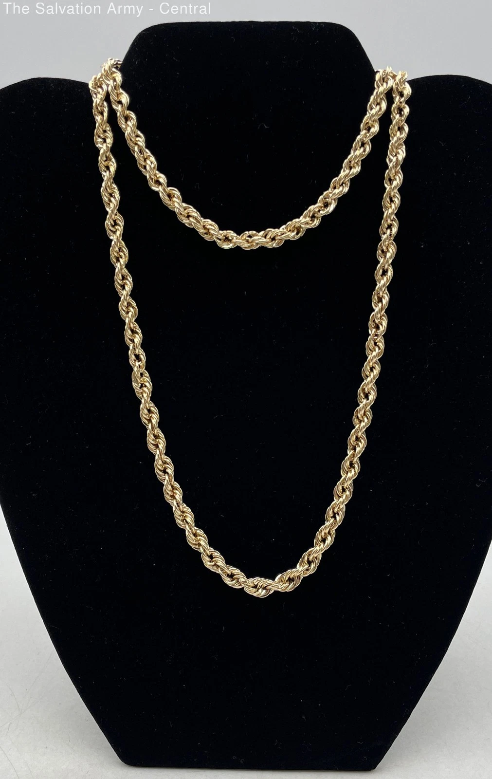 14k Yellow Gold Fine Jewelry High Polished Rope Chain Necklace 11.49g