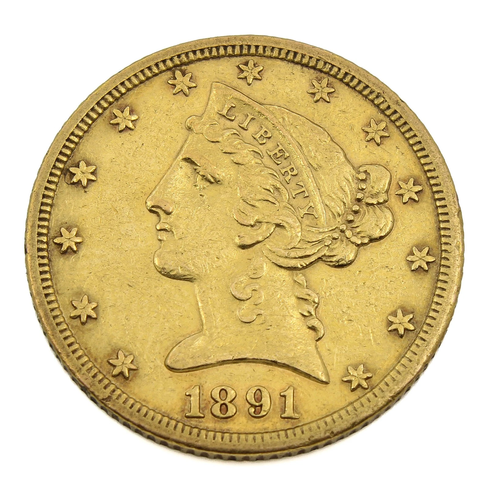 1891-CC $5 Liberty Head Half Eagle United States Gold Coin Carson City #C773-2