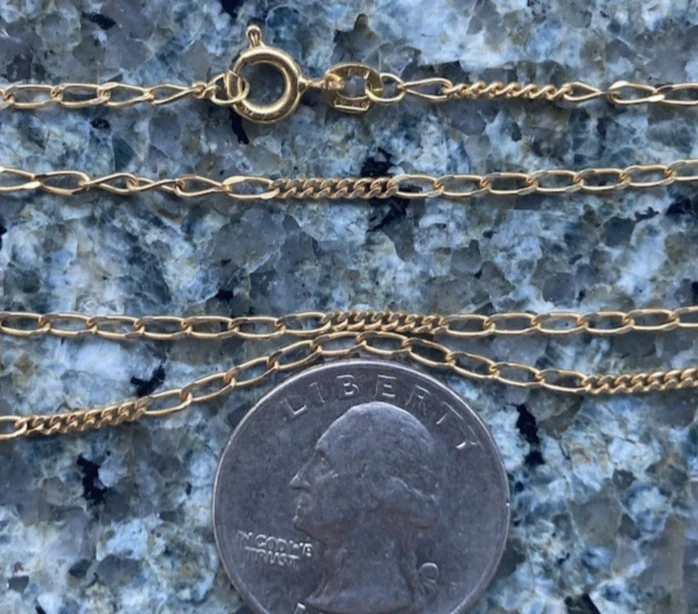 18K Gold Chain-4.12 Grams-17.25" Long-Wear Not Scrap-Estate-Choice-NR