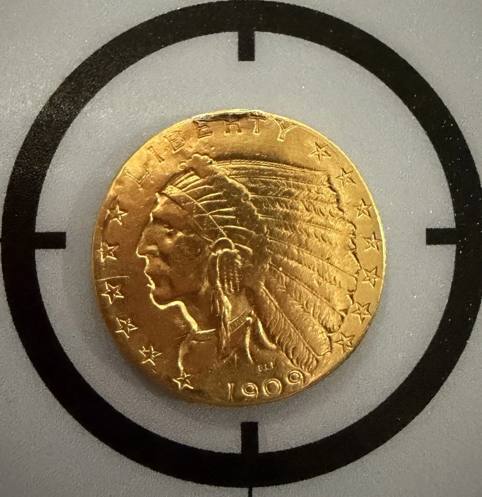 1909 $2.50 Dollar Indian Head Liberty Quarter Eagle Gold Coin $2 1/2