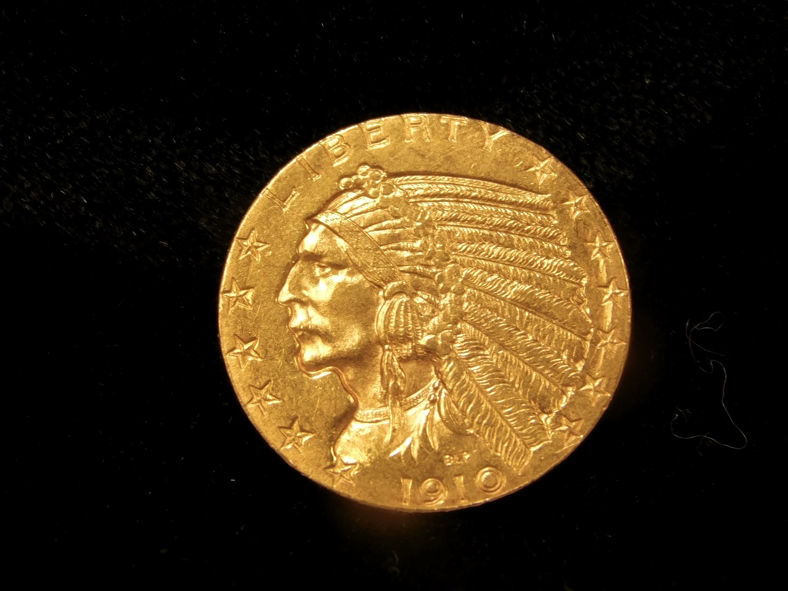 1910 $5 Indian Head Gold Half Eagle - AU Details