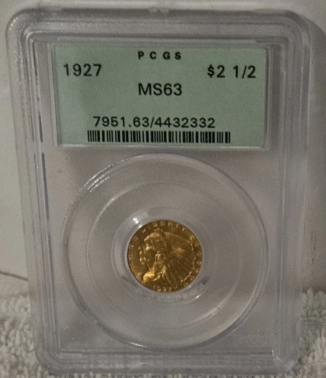 1927 Indian Gold Quarter Eagle PCGS MS63