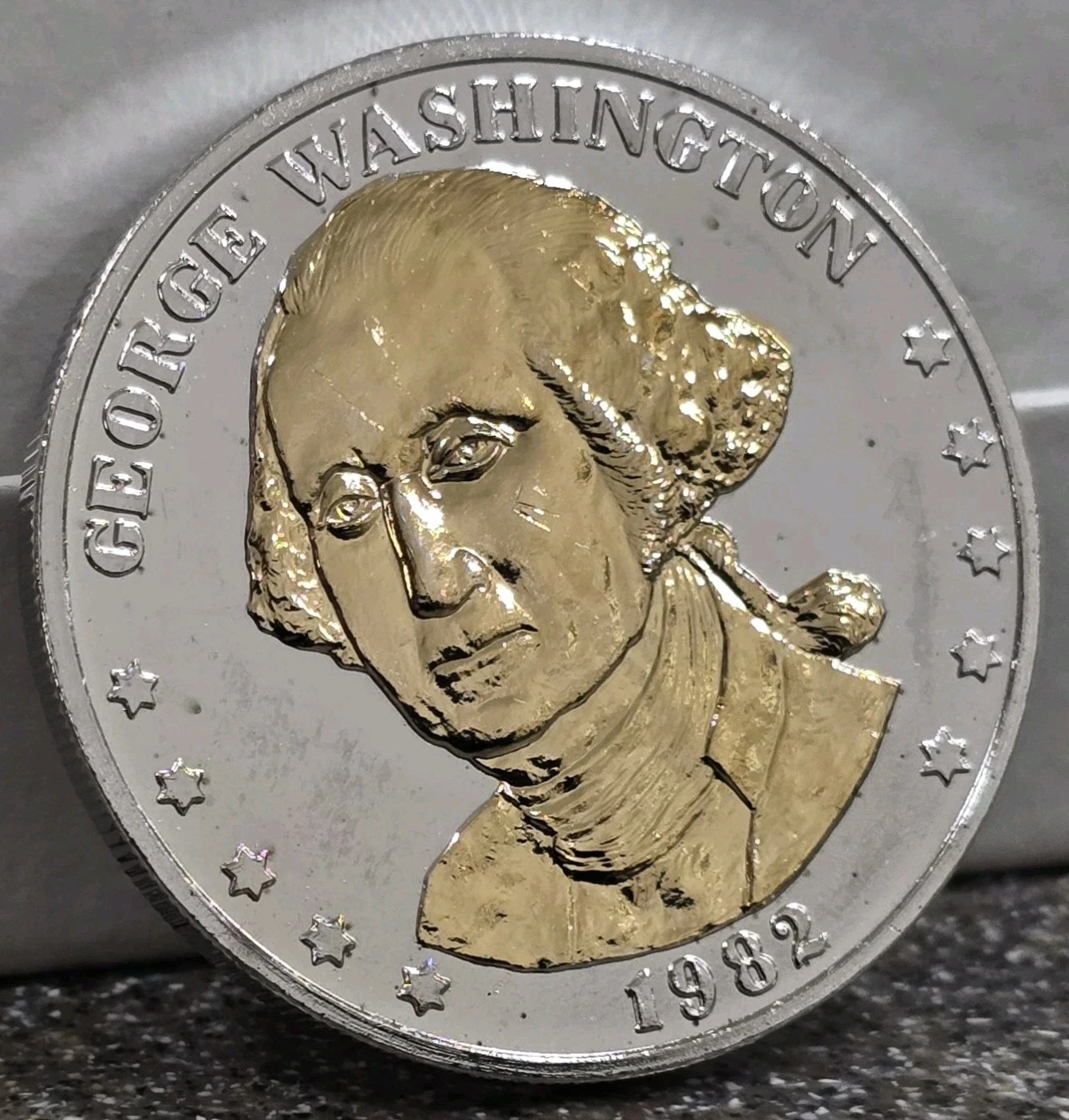 1982 Gold Embossed George Washington Double Eagle Commemorative Round