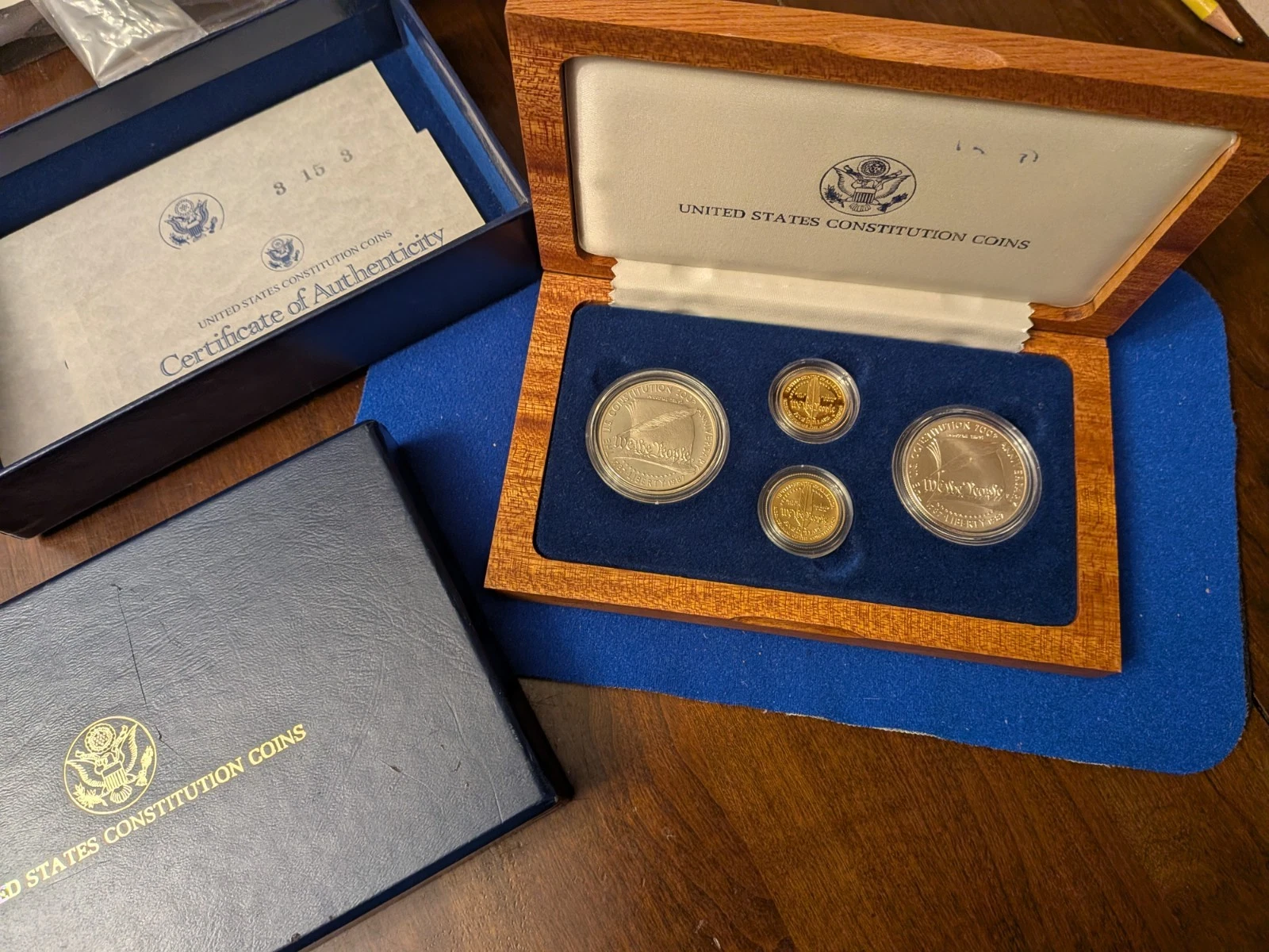 1987 US Mint Constitution Proof Set 2 $5 Gold Coins 2 Silver $1 w/COA bullion