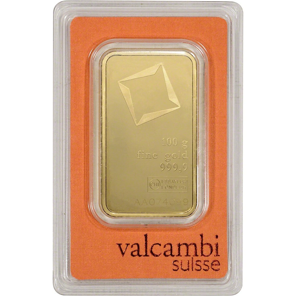 2026 NEW 100 gram Gold Bar - Valcambi Suisse - 999.9 Fine in Sealed Assay
