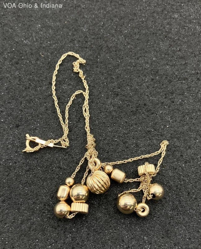 2.0g 14K Yellow Gold Tested Broken Rope Chain & Beads Scrap Jewelry