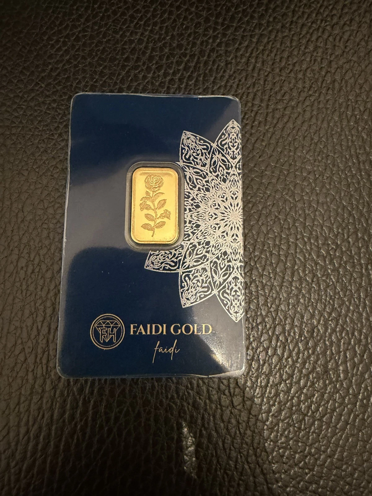 2.5g fine Gold Bar Rose Design