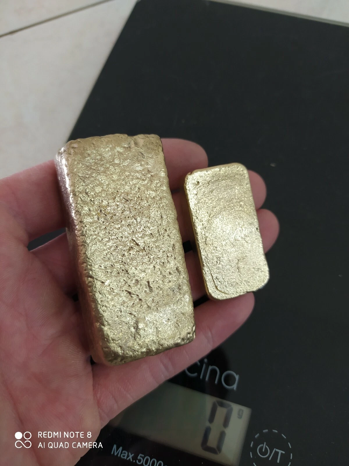 343 Grams Scrap Gold Bar For Gold Recovery Melted Different Computer Coin Pins