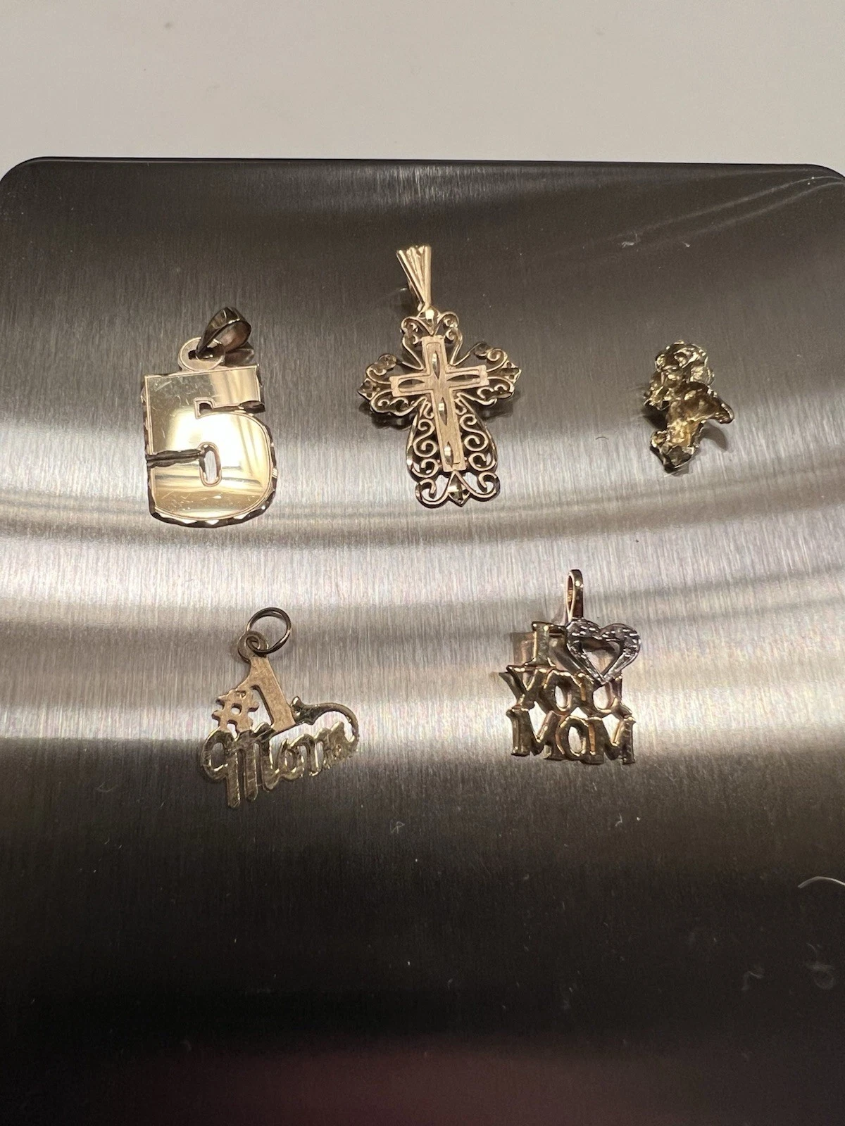 5 14k Gold Pendant Lot 4.46 Grams Jewelry Or Scrap Stamped And Tested