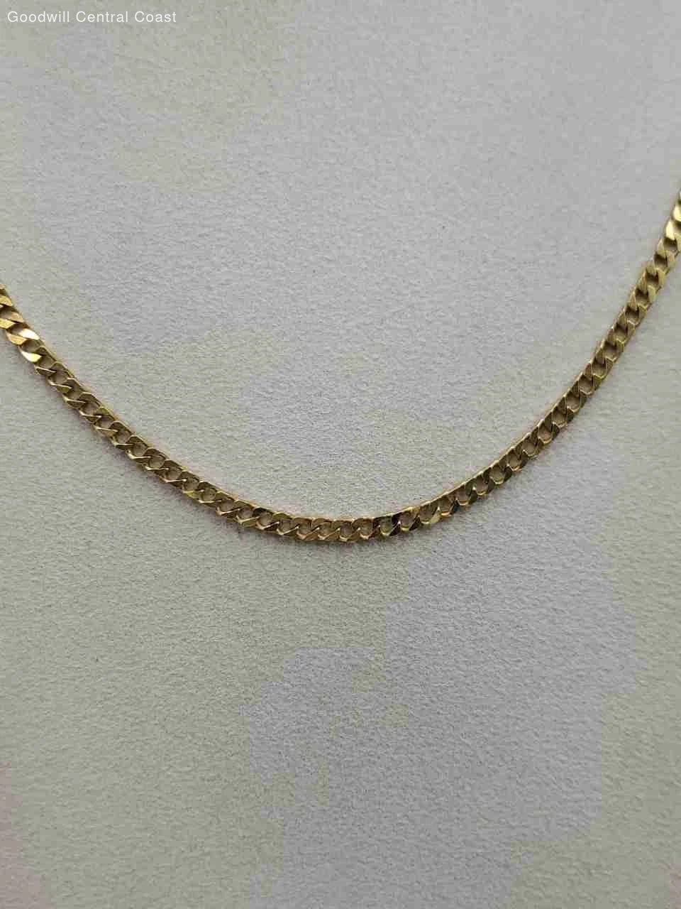 9.59K Tested, Marked 10K Gold Curb Chain Necklace
