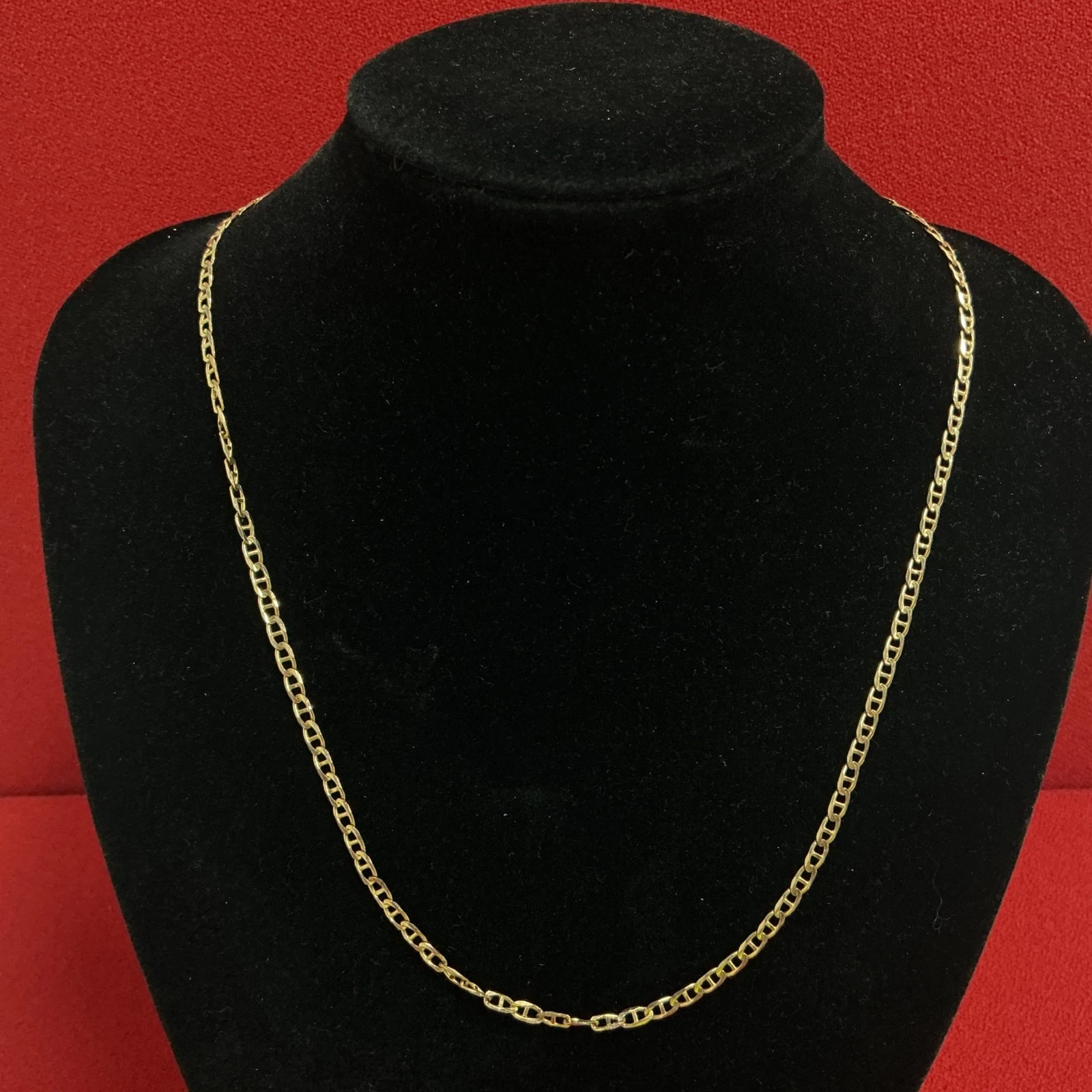 9ct Yellow Gold UnoAerre Flat Link Necklace 51cm Length (J) #454
