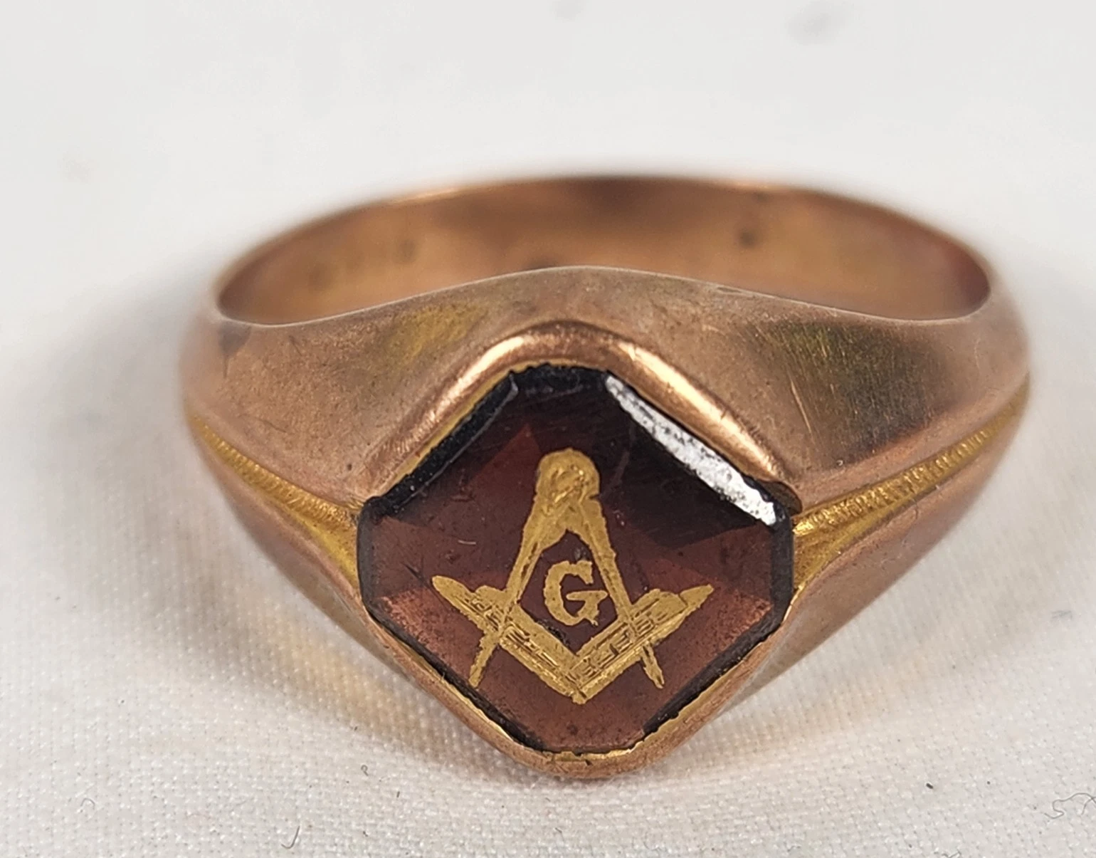 Antique 10k Gold 1900s Masonic Ring ~ Size 11 ~ Scrap Wear Repair ~ 5.09 grams
