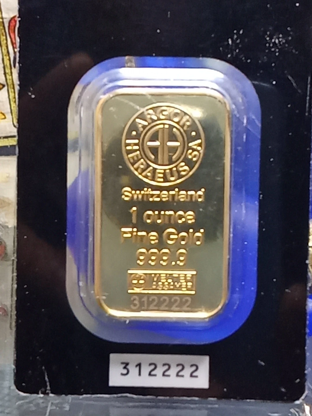 ARGOR -HERAEUS 1 Ounce Gold Bar