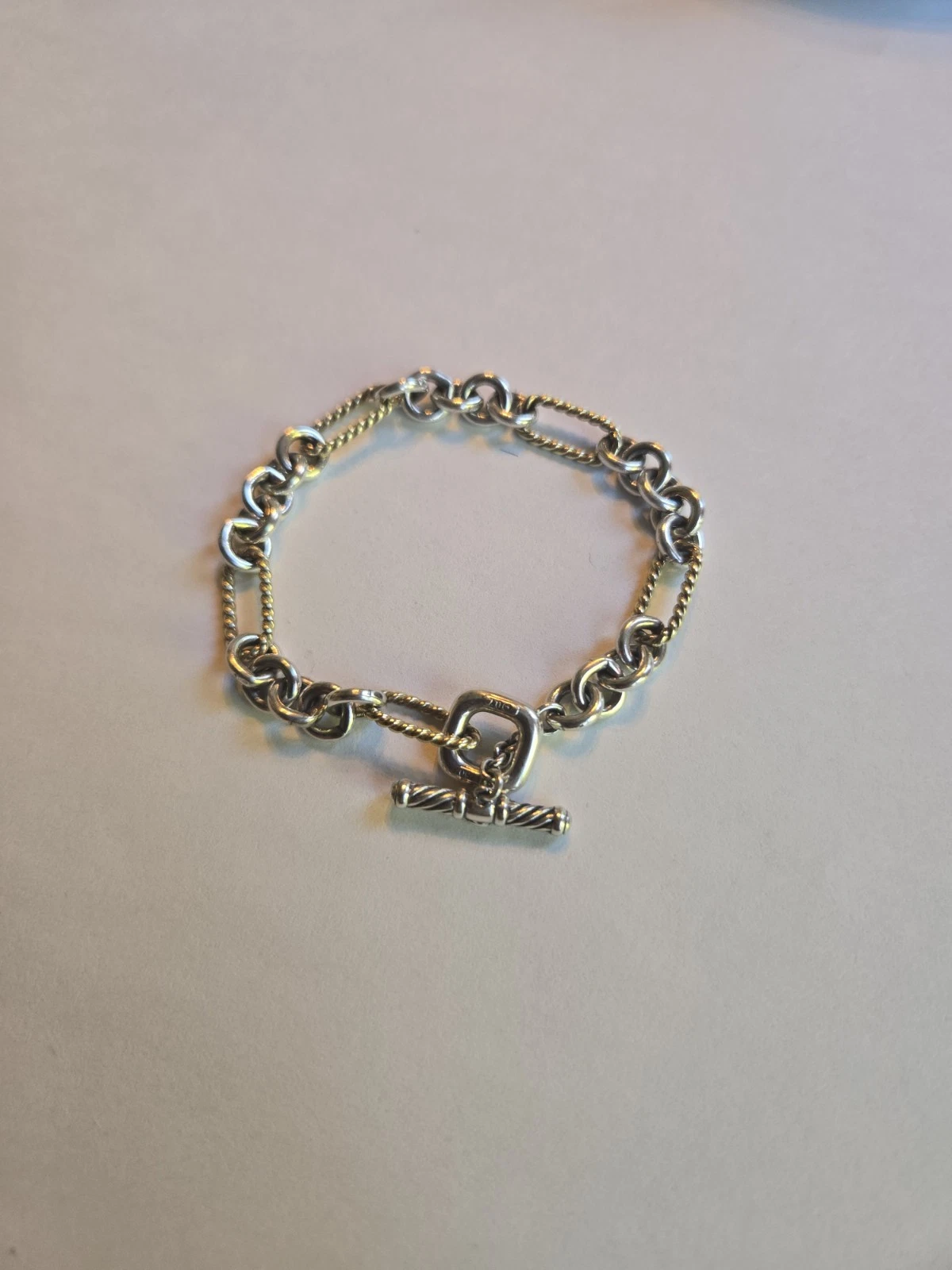 David Yurman Madison Chain Toggle Bracelet Sterling Silver & 18K Gold –...