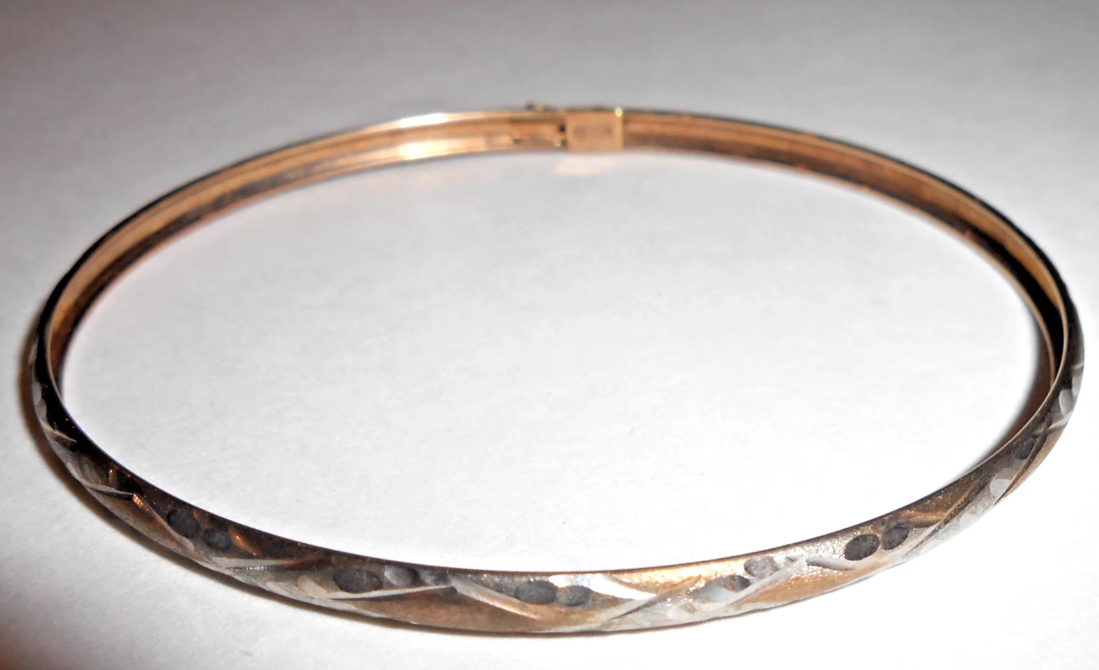 Estate Solid 10k Yellow Gold Bangle Bracelet Jewelry Not Scrap 10KT 417 3.1g A13