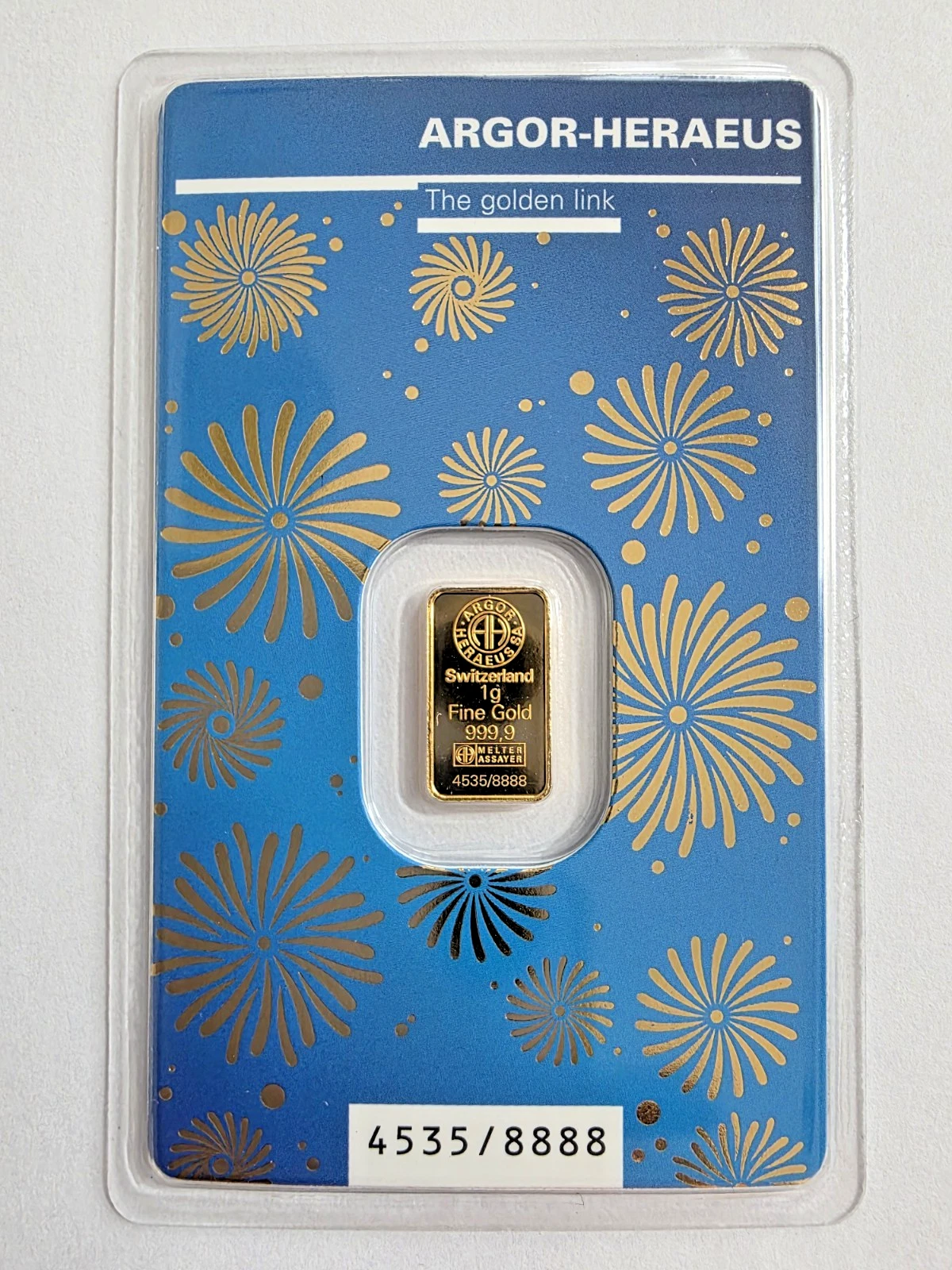 Gold Bar 1 Gram Argor-Heraeus Lunar "YEAR OF THE RABBIT 2023" 999.9 Fine Gold