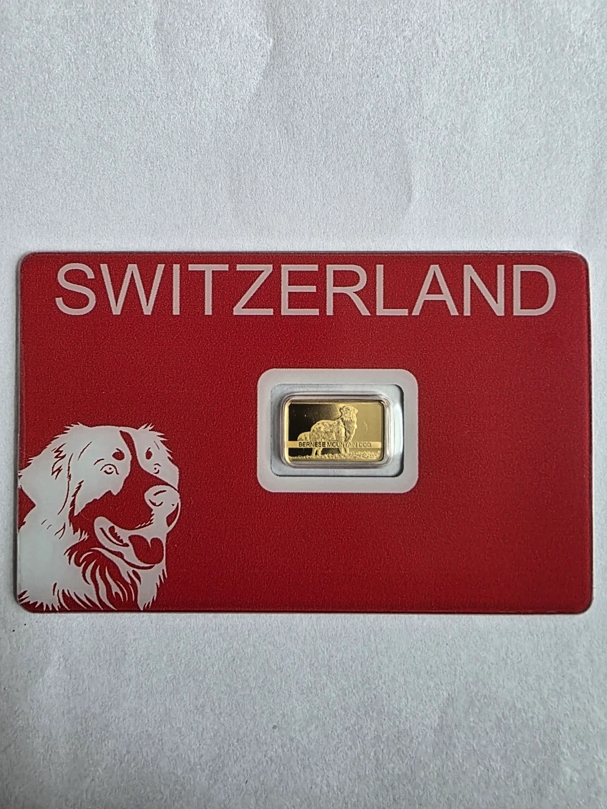 Gold Bar 1 Gram Pamp Suisse - "Bernese Mountain Dog/Berner Mountain Dog" 999.9