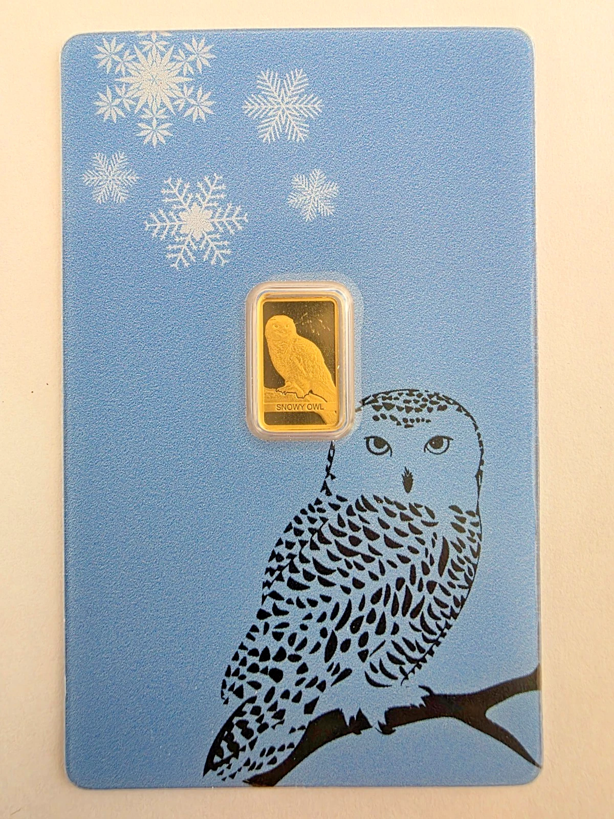 Gold Bar 1 Gram Pamp Suisse - "Snowy Owl" 999.9 Fine Gold in Blister/Excellent!