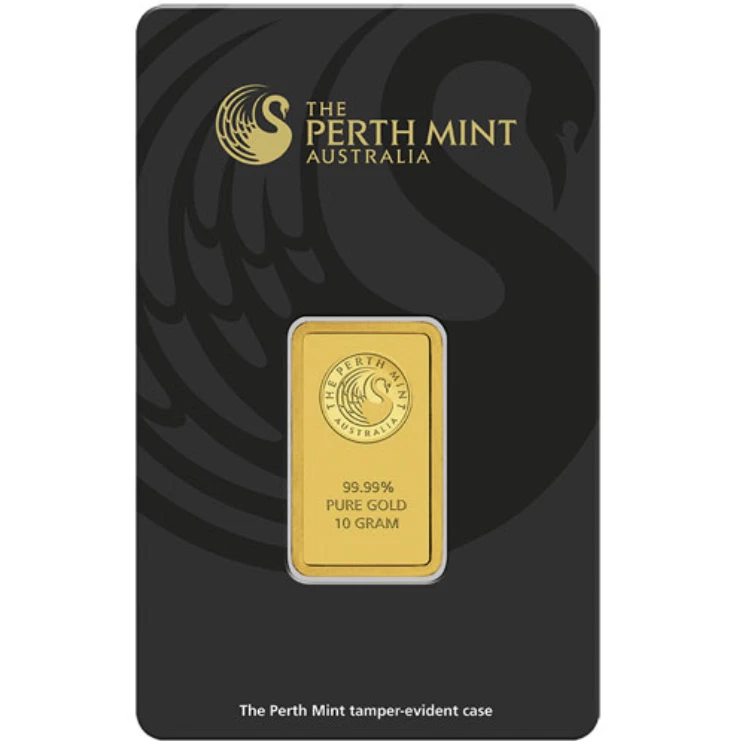 Gold Plated Ingot, 10 grs The Perth Mint, in its original blister pack