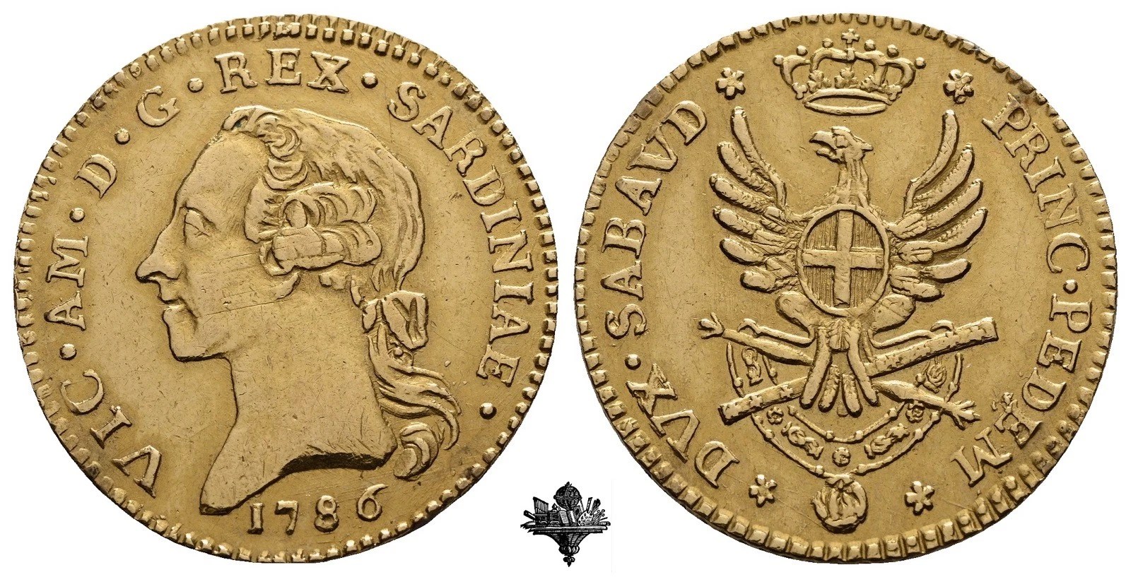 KINGDOM OF SARDINIA Double 1786 GOLD Turin Victor Amedeo III Savoy (1773-1796)