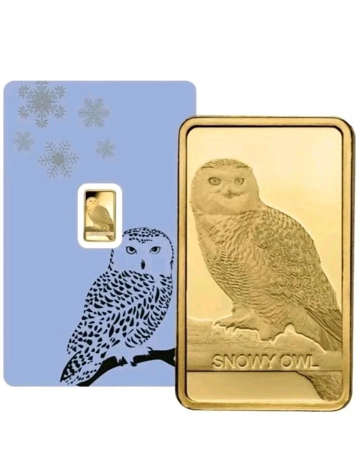 NEW LISTING1 gram gold bar Pamp Snowy Owl In assay 24ct 9999