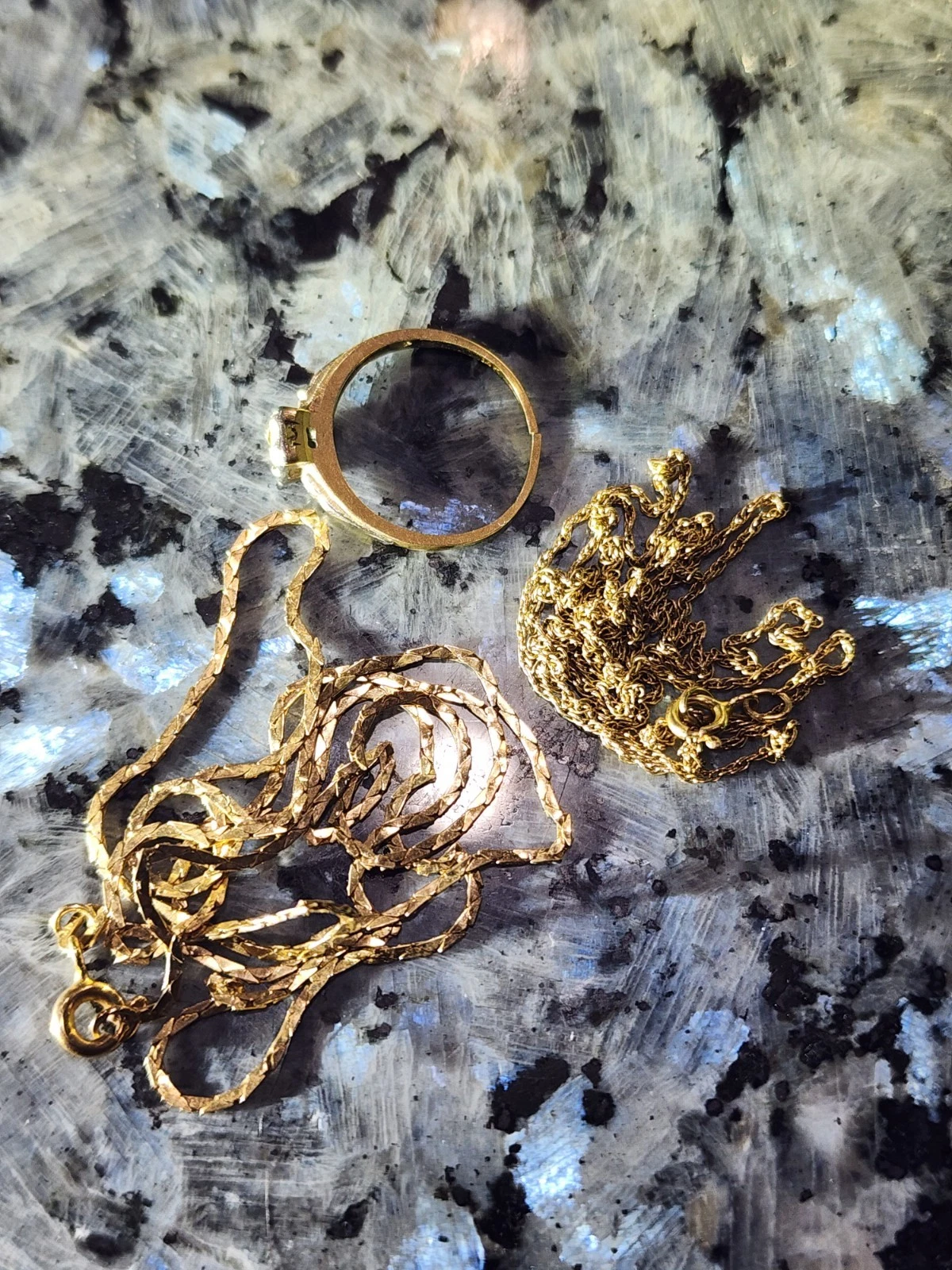 NEW LISTING14K Gold 4.9 Grams (3 Pieces) Scrap Or Wear - RING NECKLACE ITALY