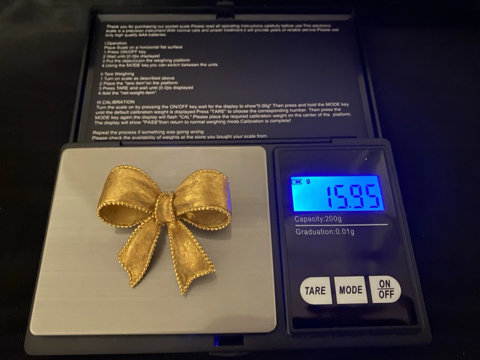 NEW LISTING18K YELLOW GOLD LARGE BROOCH/ PIN (15.95 GRAMS HEAVY) FINE QUALITY, NOT SCRAP