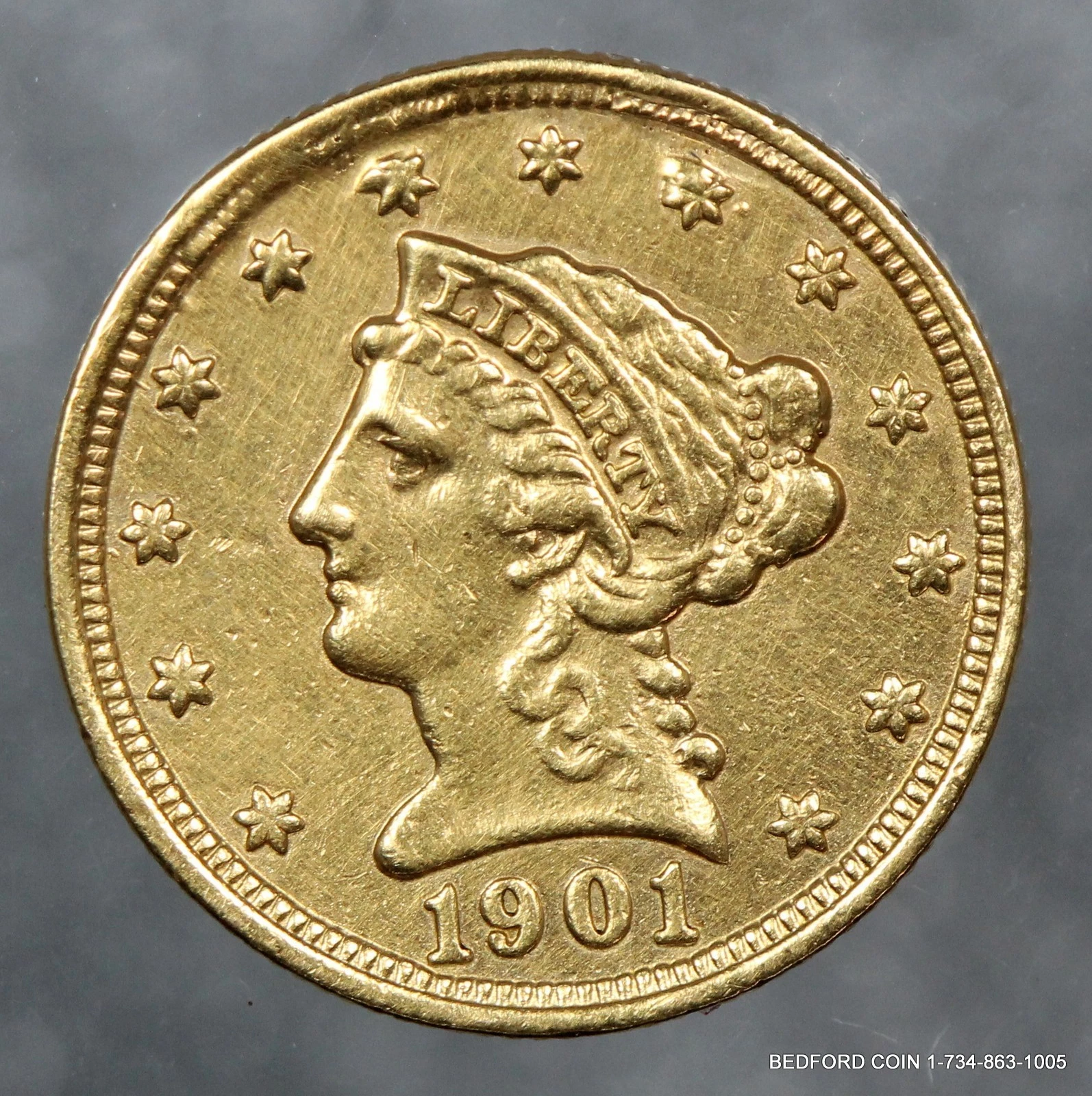 NEW LISTINGEXTRA FINE DETAILS 1901 $2.50 GOLD LIBERTY QUARTER EAGLE XF EX-JEWELRY