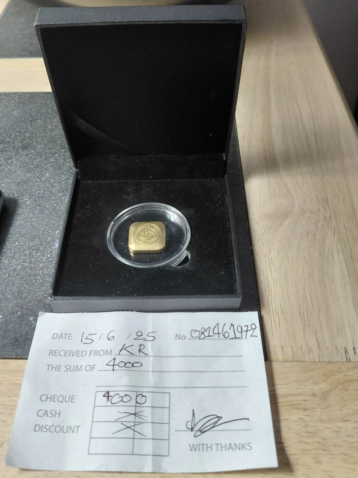 NEW LISTINGGolden West Pure Gold 1 Ounce Square Bar