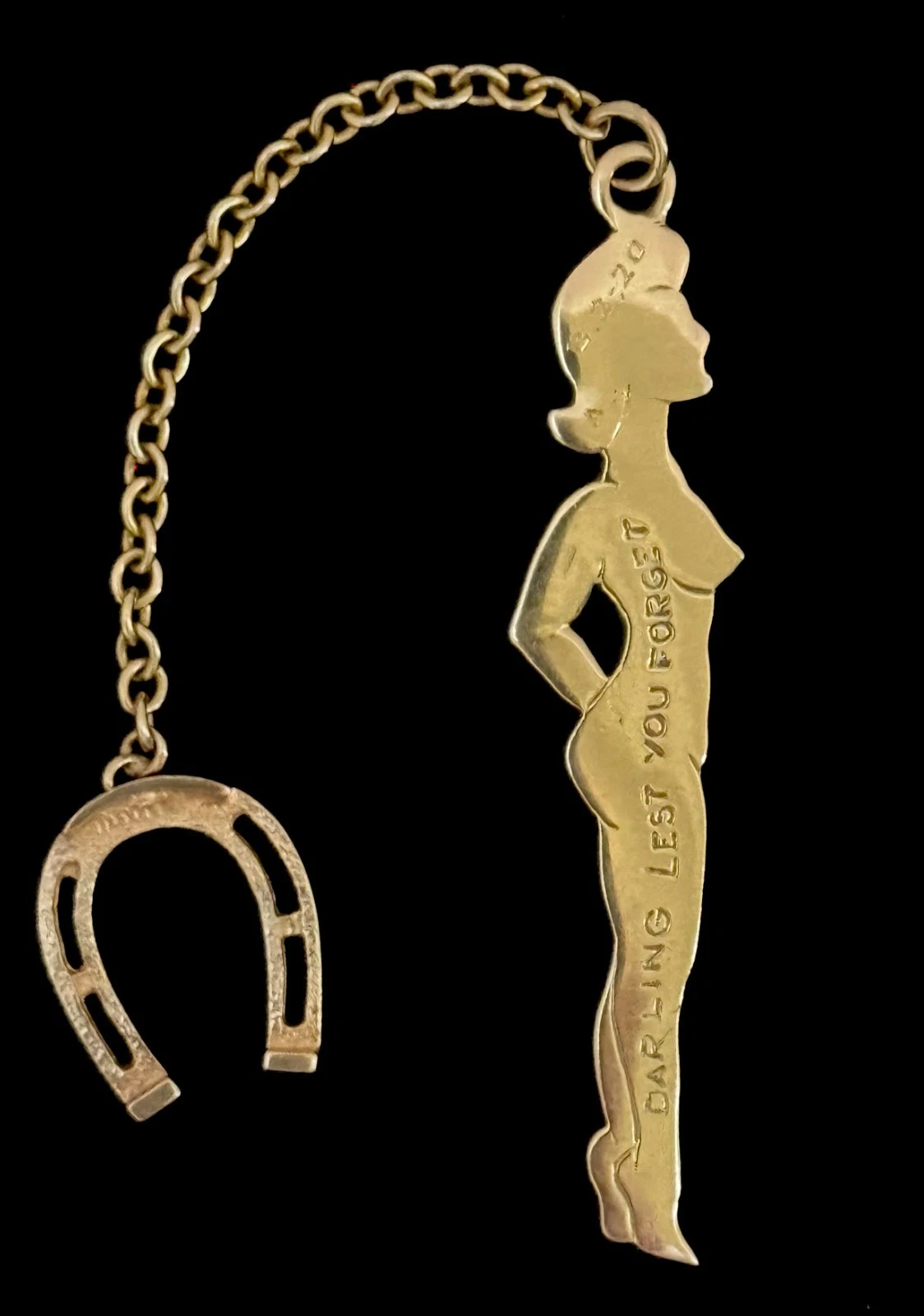 NEW LISTINGVintage 60s SOLID 14K GOLD βLuckyβ WOMANβS SILHOUETTE FOB 9.76g -Scrap or Keep