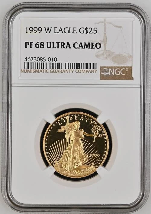 NobleSpirit GOLD 1999 W Eagle $25 NGC PF68 Ultra Cameo