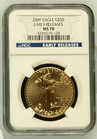 NobleSpirit GOLD 2009 Eagle $50 Early Releases NGC MS70 Early Releases