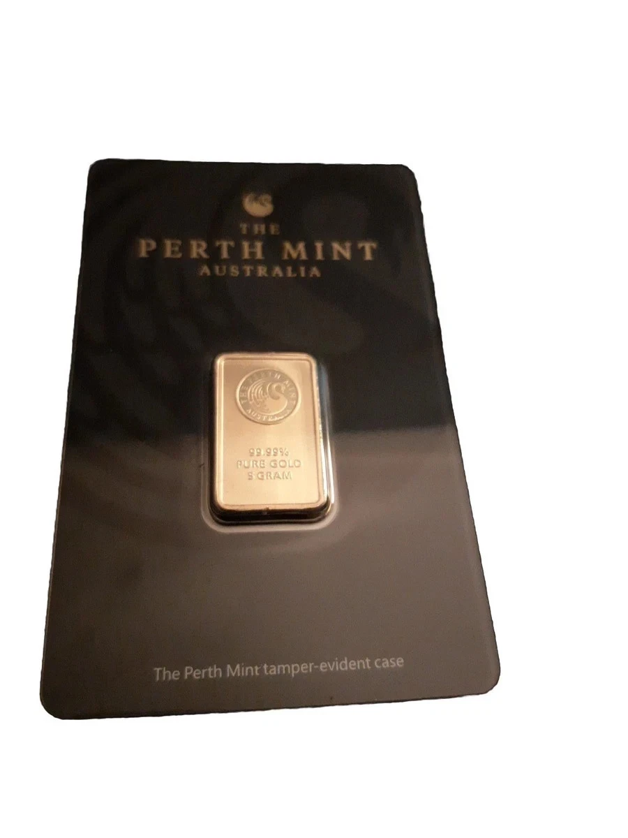 Perth Mint 5g Gold Bullion Kangaroo Assay Bar Certicard