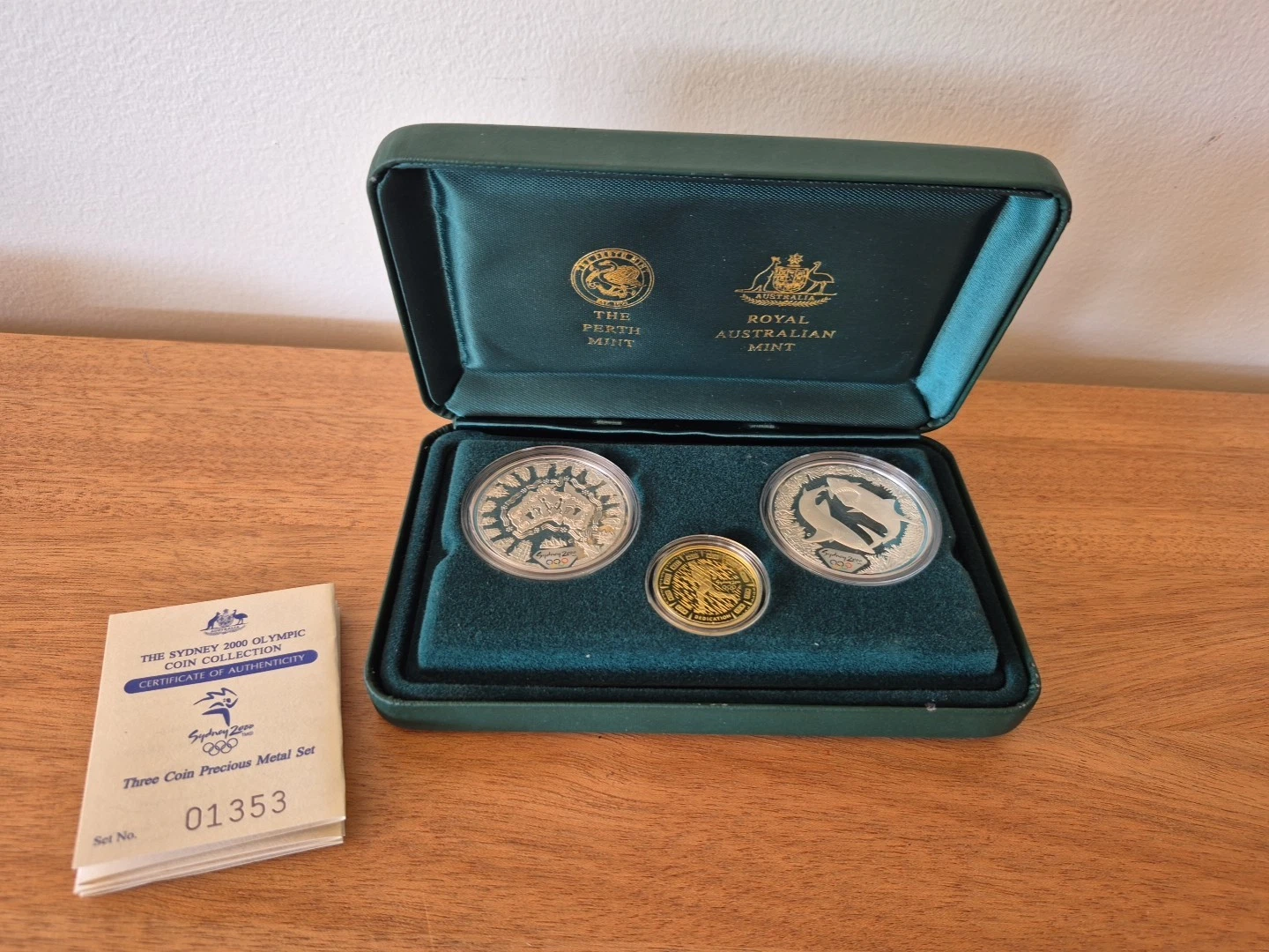 RAM/Perth Mint 2000 Sydney Olympic 3 Coin Set Gold Silver Dedication I Coins COA