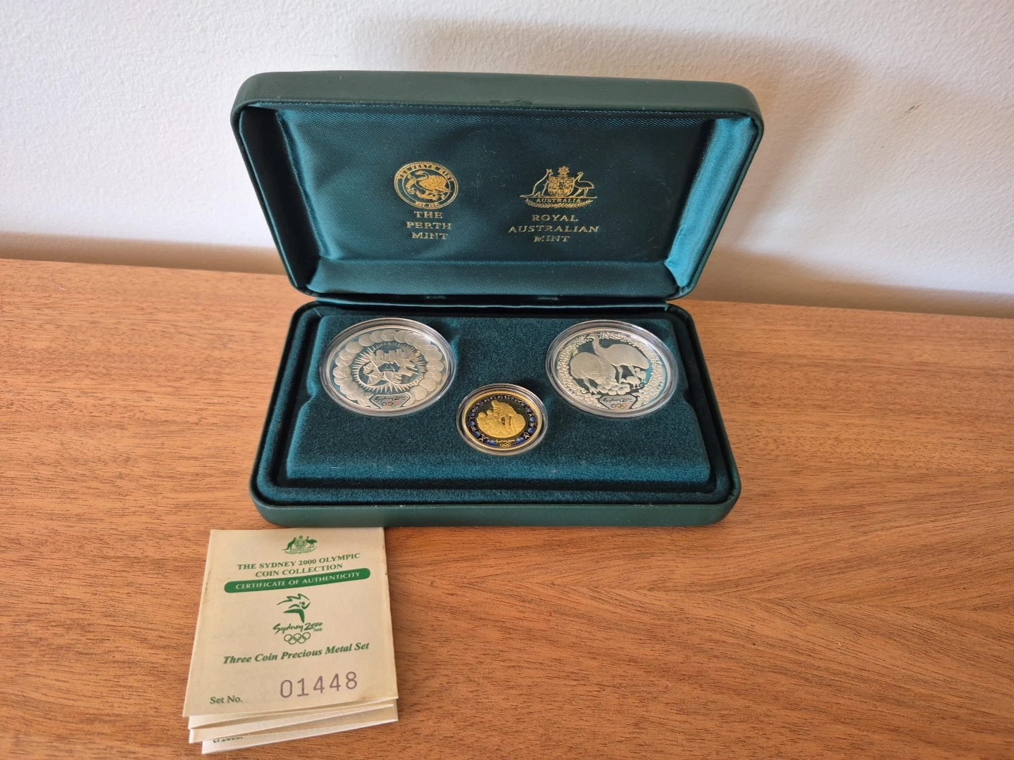 RAM/Perth Mint 2000 Sydney Olympic 3 Coins Gold Silver Preparation Set COA