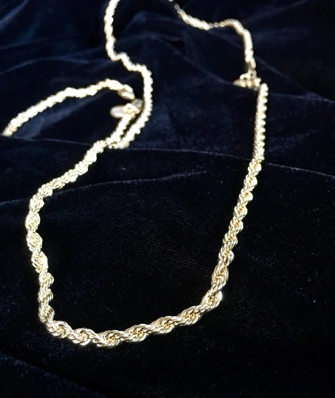 Real 18K Gold Men Women 4MM ROPE CHAIN 24”MADE IN ITALY *LIFETIME WARRANTY*