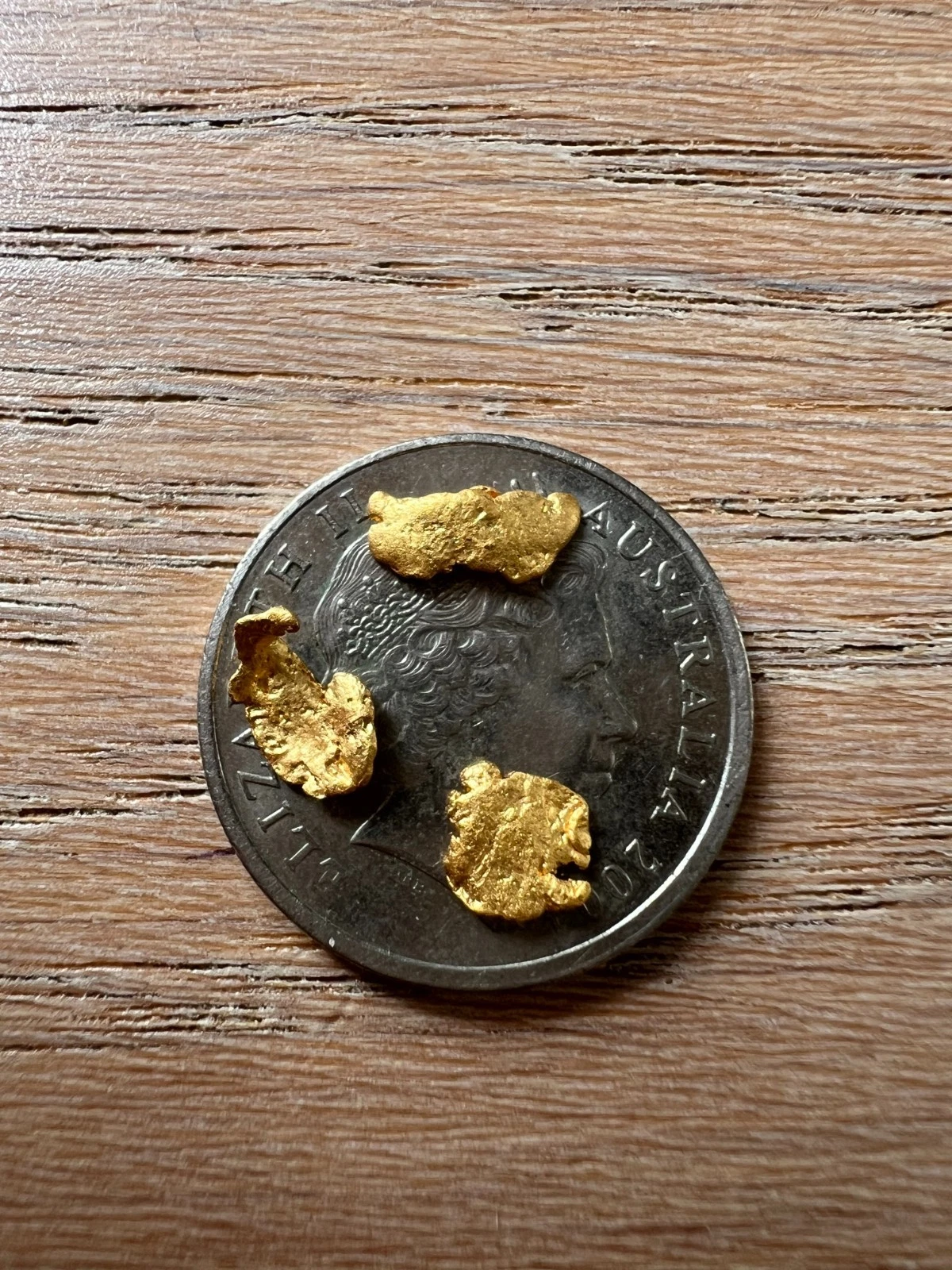 Total 0.58 Grams Australian Natural Gold Nugget - QLD, three brilliant nugget