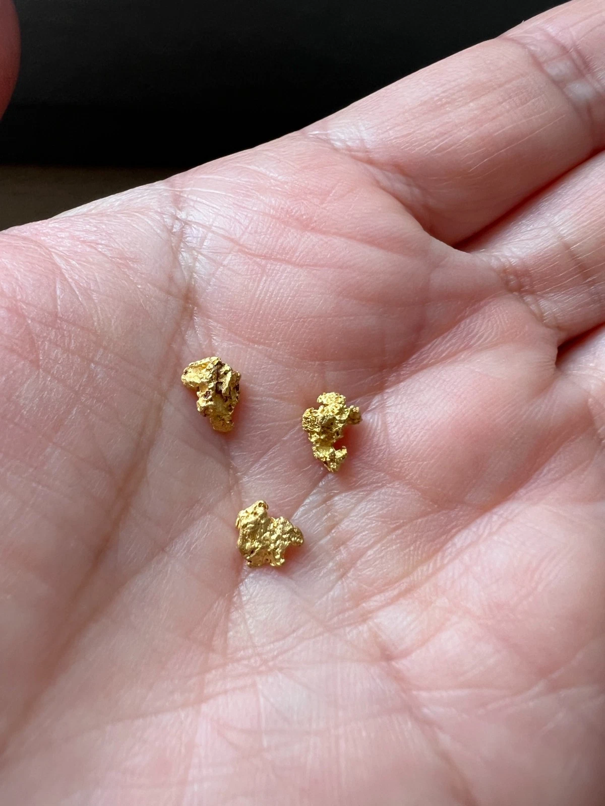 Total 1.00 Grams Australian Natural Gold Nuggets - QLD, three gorgeous nuggets