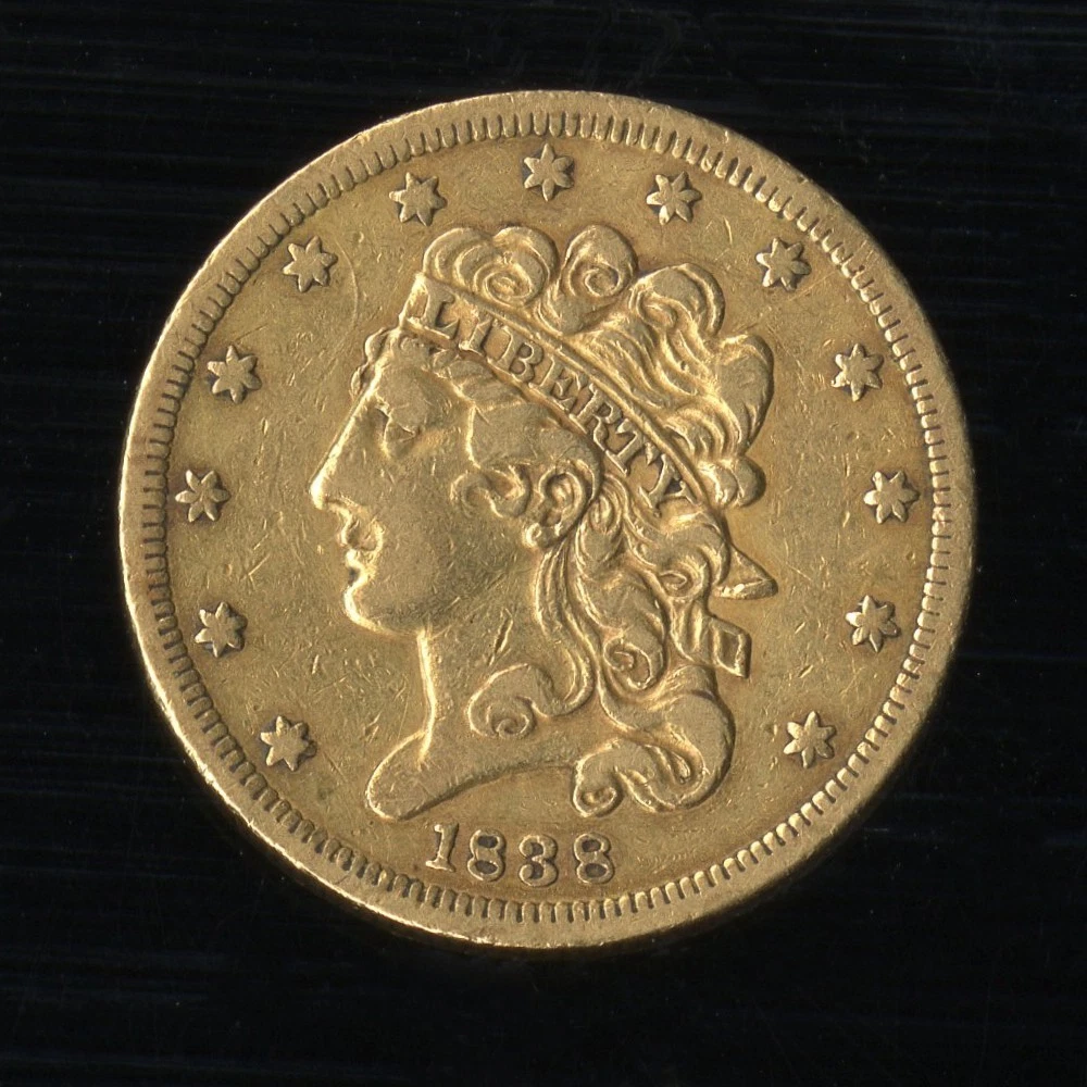 US Coin 1838 Classic Head Gold $5 Half Eagle XF/AU NO RESERVE!