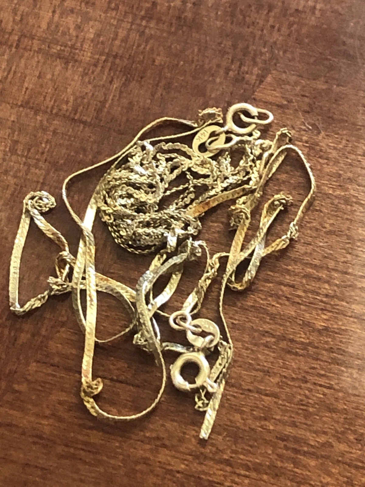 Vintage 14k Solid Yellow Gold Tangled Necklaces 3.3 Grams Scrap Or Repair