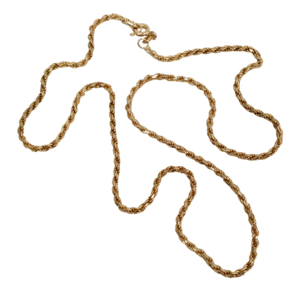 Vintage 9ct Yellow Gold Chain Classic Rope Link Hallmarked 5g Scrap Repair Only