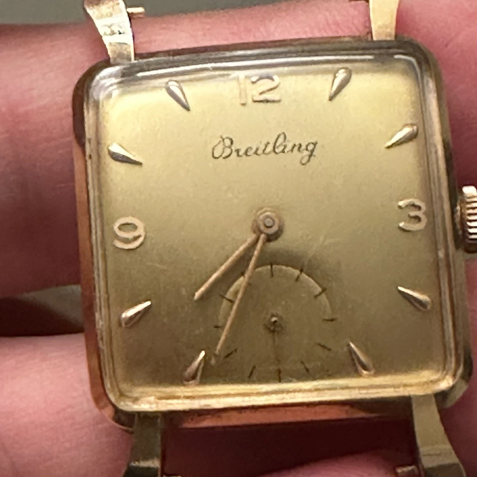vintage breitling Menβs watch 1940βs 18k Solid Gold 10.7 Grams Scrap Lot