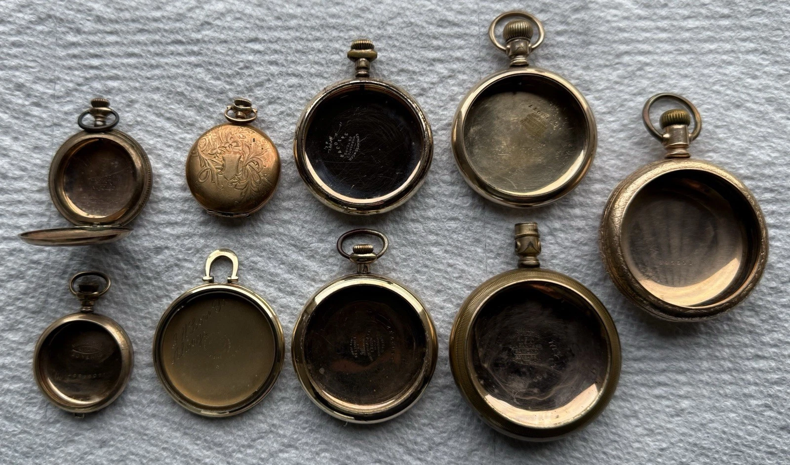 Vintage Gold-Filled Pocket Watch Case Parts Gold Scrap Lot Of 262 Grams