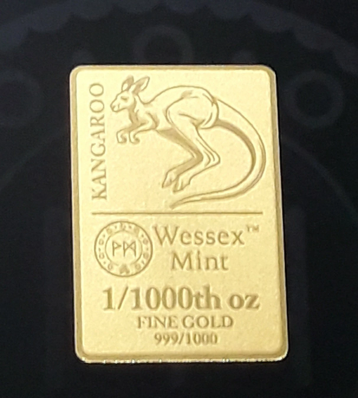 Wessex Mint Kangaroo 1/1000 oz 999 Fine Gold Bar Limited Edition