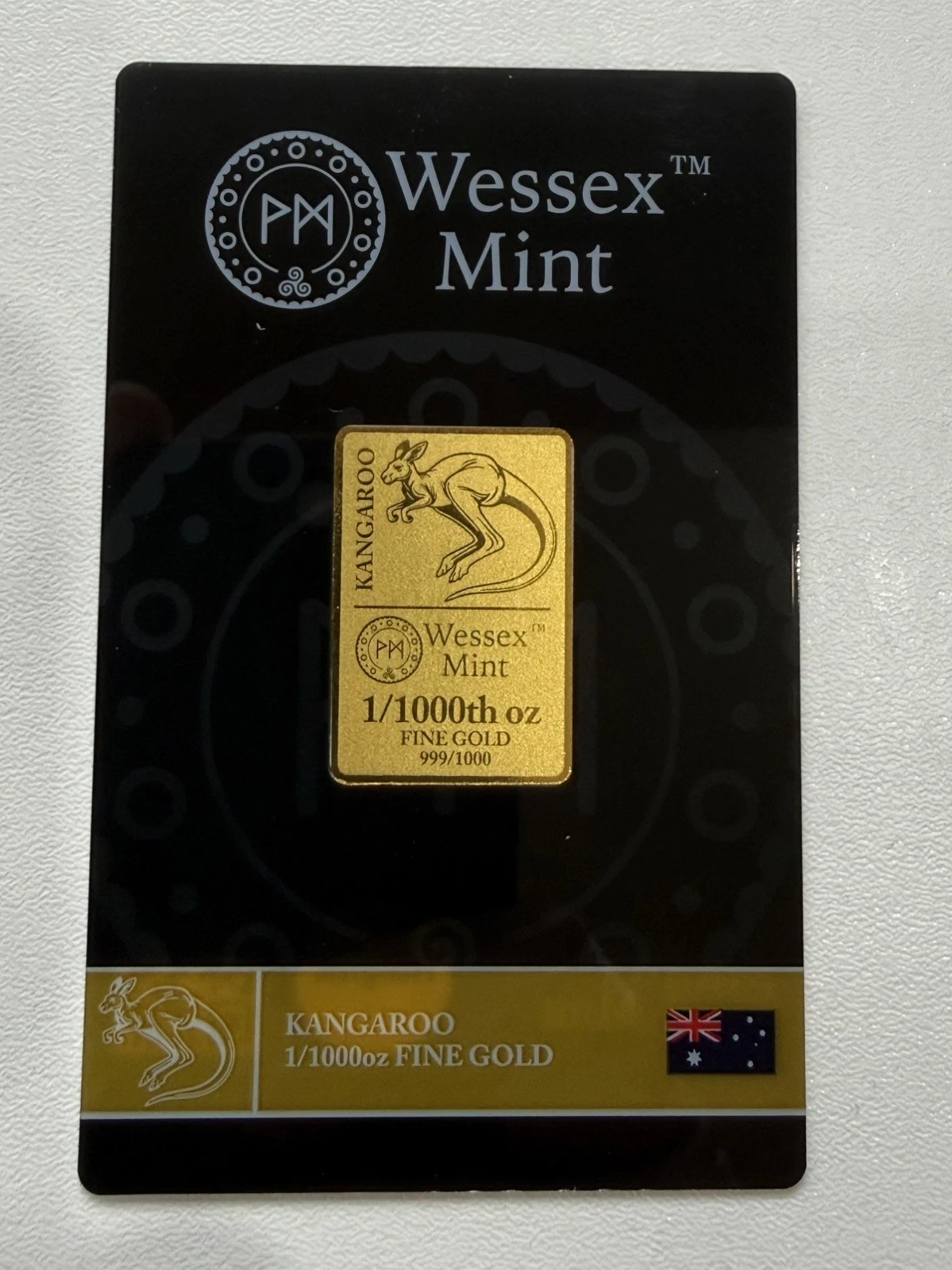 Wessex Mint Kangaroo 1/1000oz Fine Gold Bullion Bar