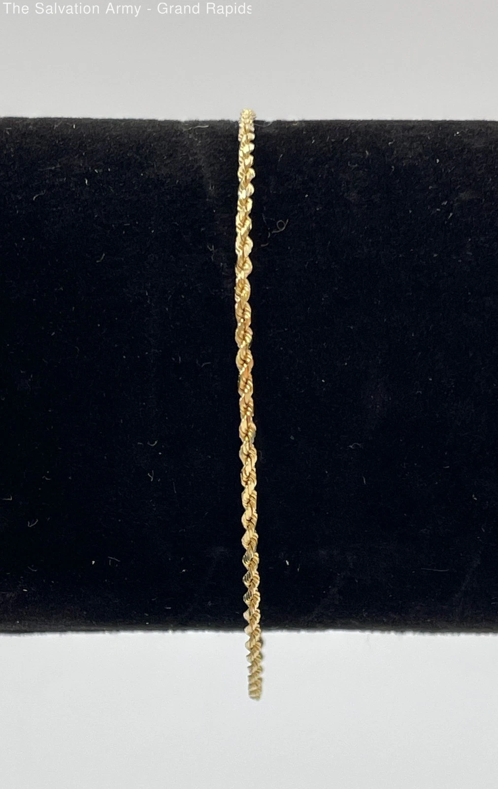 Womens 14K Yellow Gold Fine Jewelry Rope Chain Bracelet 1.78 Grams